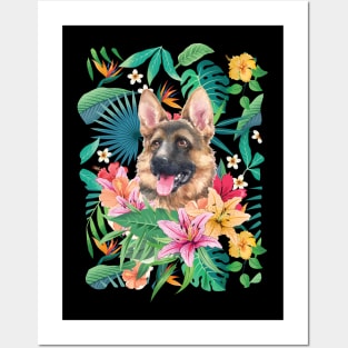 Tropical Tan German Shepherd Dog 2 Posters and Art